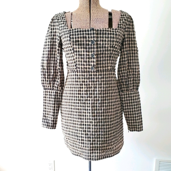 Essue black and white gingham mini dress size medium - Picture 13 of 13